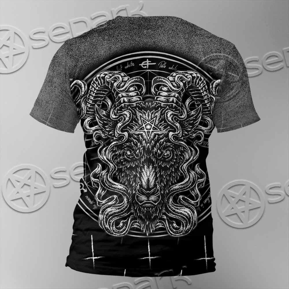 Goat Head Inverted Cross SED-0977 Unisex T-shirt