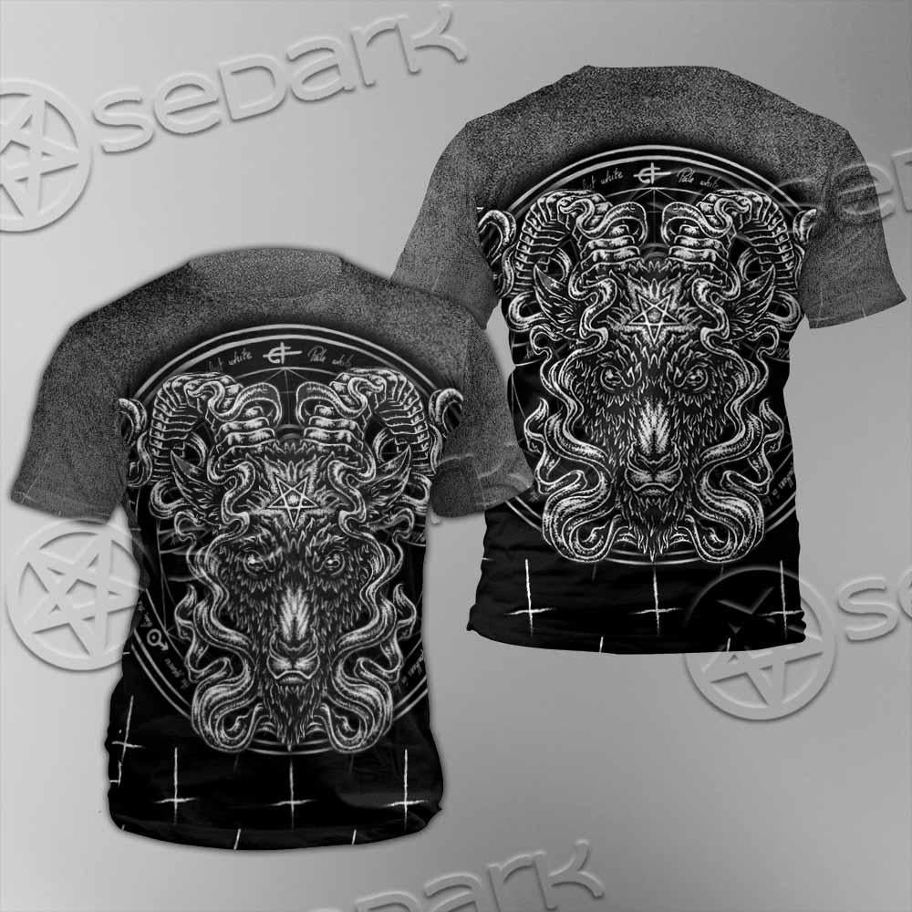 Goat Head Inverted Cross SED-0977 Unisex T-shirt