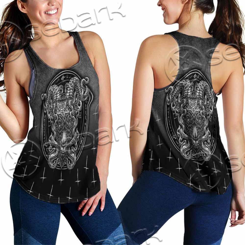 Goat Head Inverted Cross SED-0977 Women Tank Top