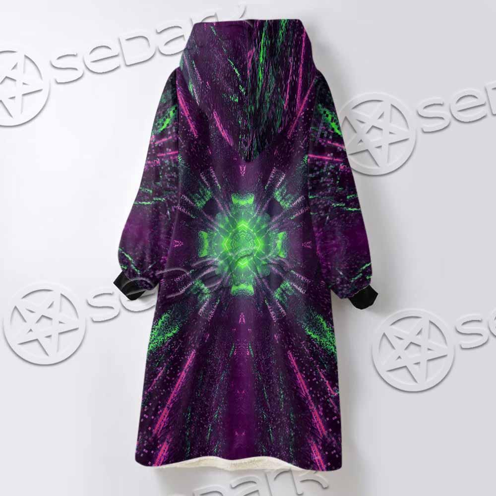 Futuristic Science-Fiction Abstract SED-0996 Oversized Sherpa Blanket Hoodie