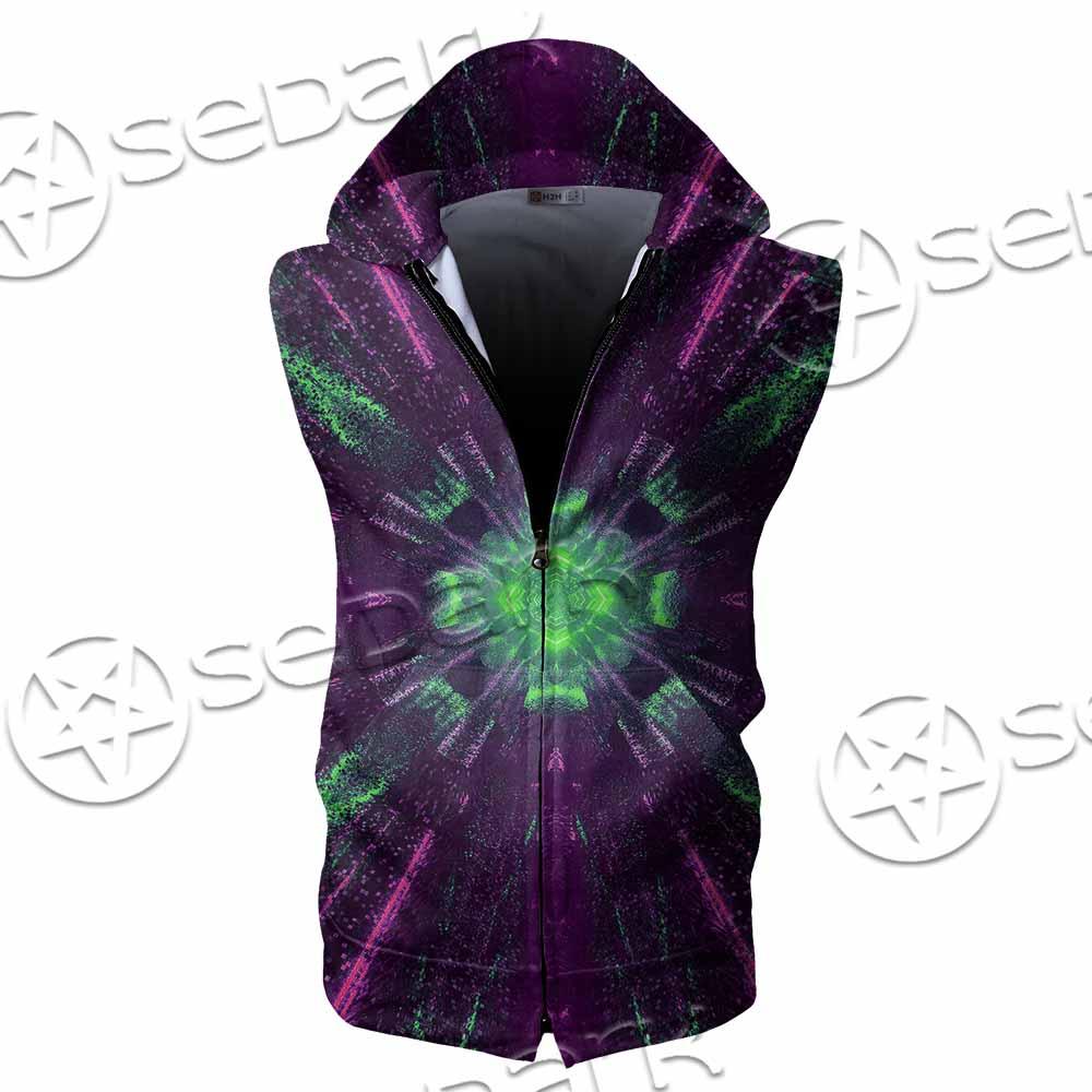 Futuristic Science-Fiction Abstract SED-0996 Zip Sleeveless Hoodie