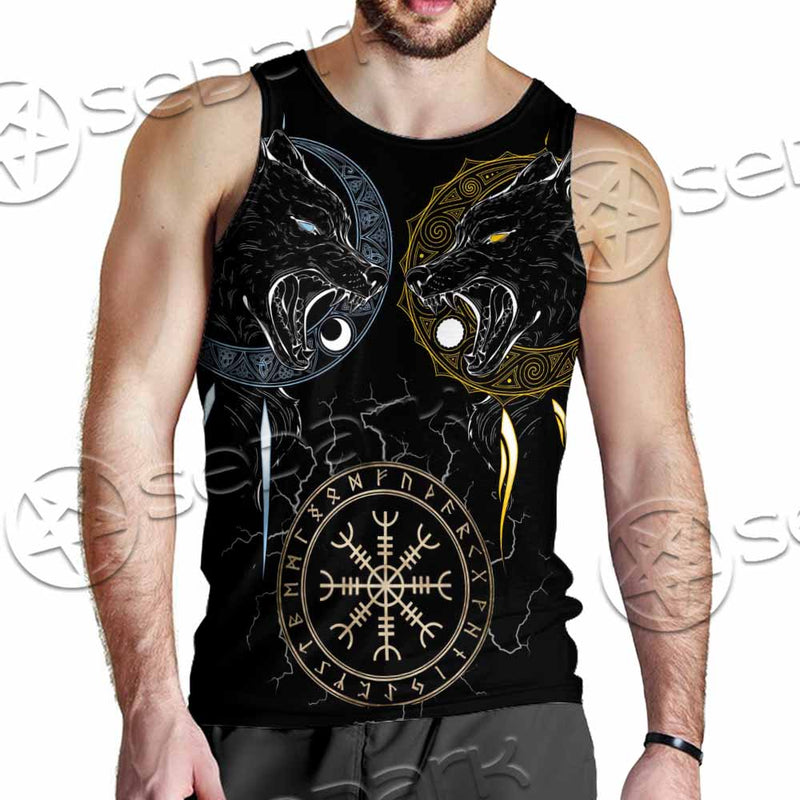 Sköll And Hati Norse Wolves SED-1017 Men Tank-tops