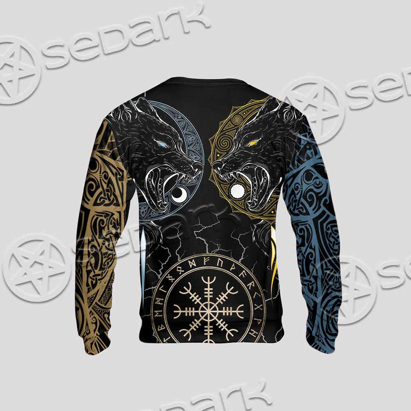 Sköll And Hati Norse Wolves SED-1017 Unisex Sweatshirt