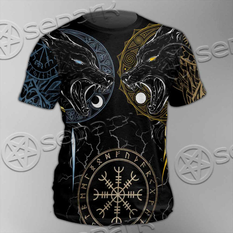 Sköll And Hati Norse Wolves SED-1017 Unisex T-shirt