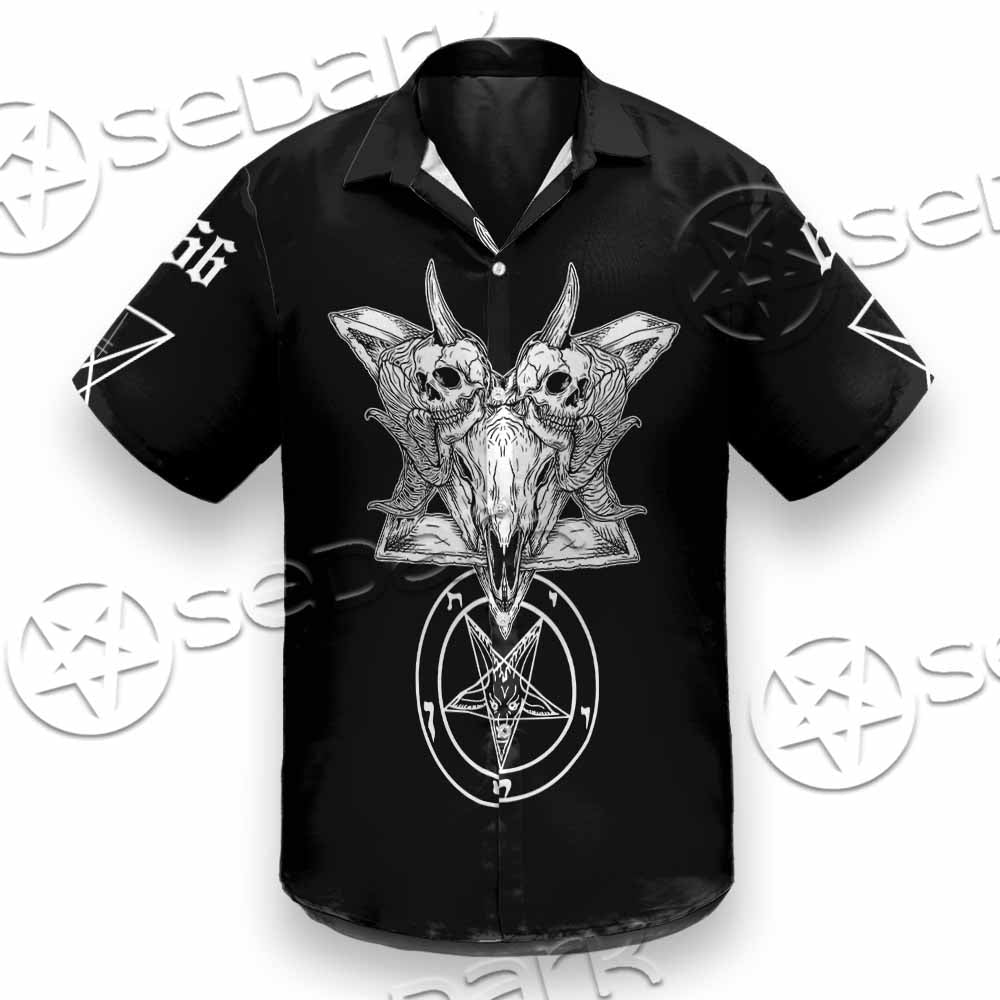 Skull Baphomet Satanism SED-1080 Shirt Allover