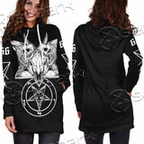 Skull Baphomet Satanism SED-1080 Hoodie Dress