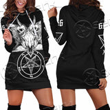 Skull Baphomet Satanism SED-1080 Hoodie Dress