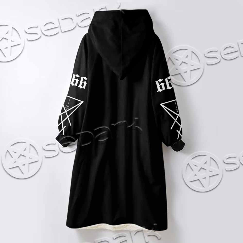 Skull Baphomet Satanism SED-1080 Oversized Sherpa Blanket Hoodie