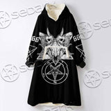 Skull Baphomet Satanism SED-1080 Oversized Sherpa Blanket Hoodie