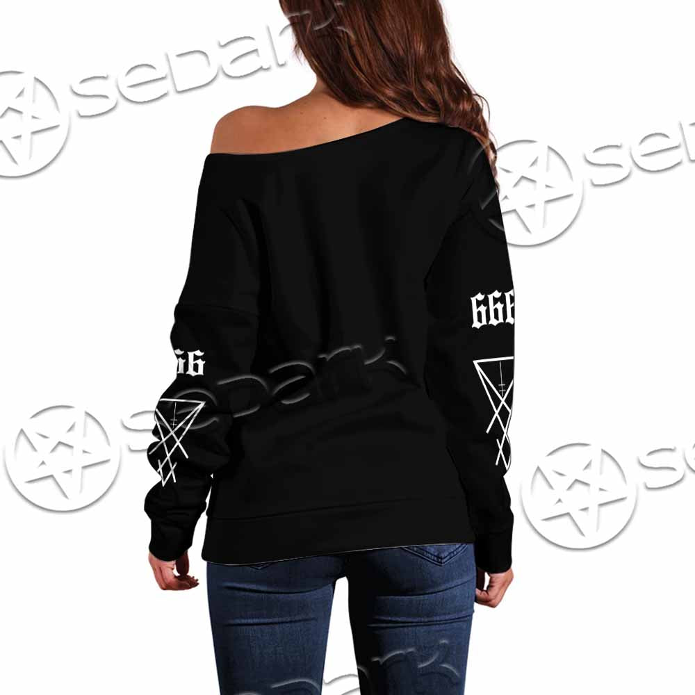 Skull Baphomet Satanism SED-1080 Off Shoulder Sweaters