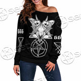 Skull Baphomet Satanism SED-1080 Off Shoulder Sweaters
