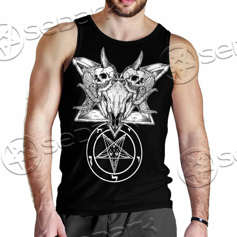 Skull Baphomet Satanism SED-1080 Men Tank-tops