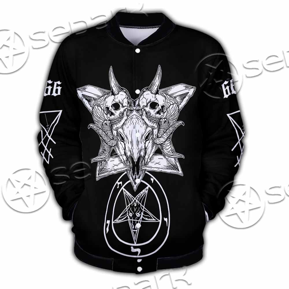 Skull Baphomet Satanism SED-1080 Button Jacket