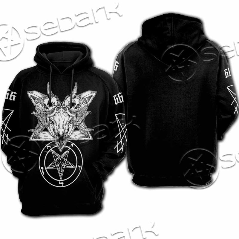 Skull Baphomet Satanism SED-1080 Hoodie & Zip Hoodie Raglan