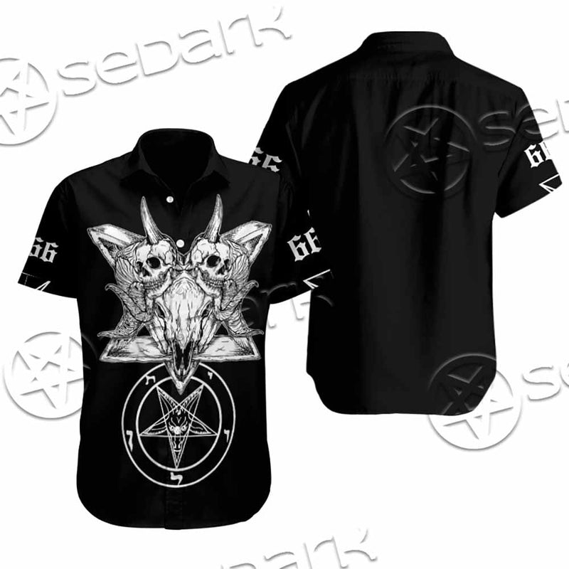 Skull Baphomet Satanism SED-1080 Shirt Allover