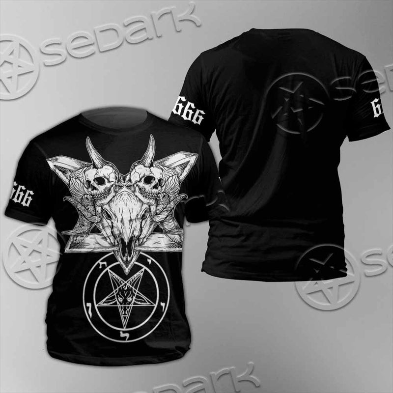Skull Baphomet Satanism SED-1080 Unisex T-shirt