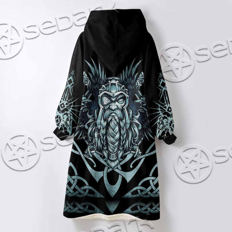 Viking Warrior Head SED-1102 Oversized Sherpa Blanket Hoodie