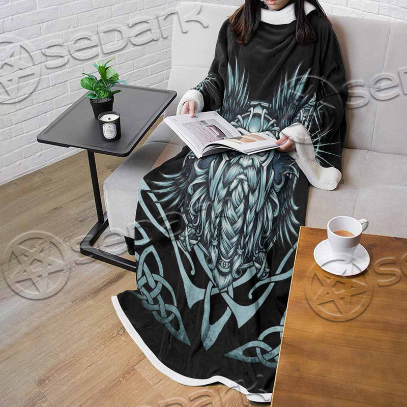 Viking Warrior Head SED-1102 Sleeved Blanket