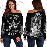 Mjolnir Viking Axe SED-1104 Off Shoulder Sweaters