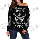 Mjolnir Viking Axe SED-1104 Off Shoulder Sweaters
