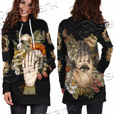 Green Witch Hand With All Seeing Eye SED-1113 Hoodie Dress