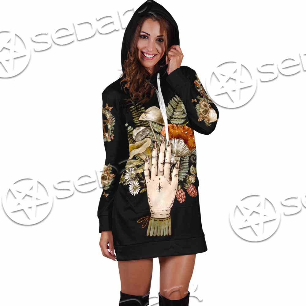 Green Witch Hand With All Seeing Eye SED-1113 Hoodie Dress