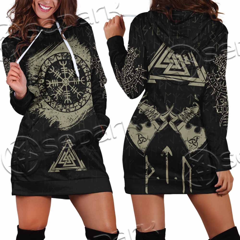 Viking Celtic Sacral Symbol. SED-1121 Hoodie Dress