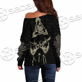 Viking Celtic Sacral Symbol. SED-1121 Off Shoulder Sweaters
