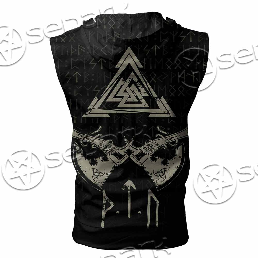 Viking Celtic Sacral Symbol. SED-1121 Zip Sleeveless Hoodie