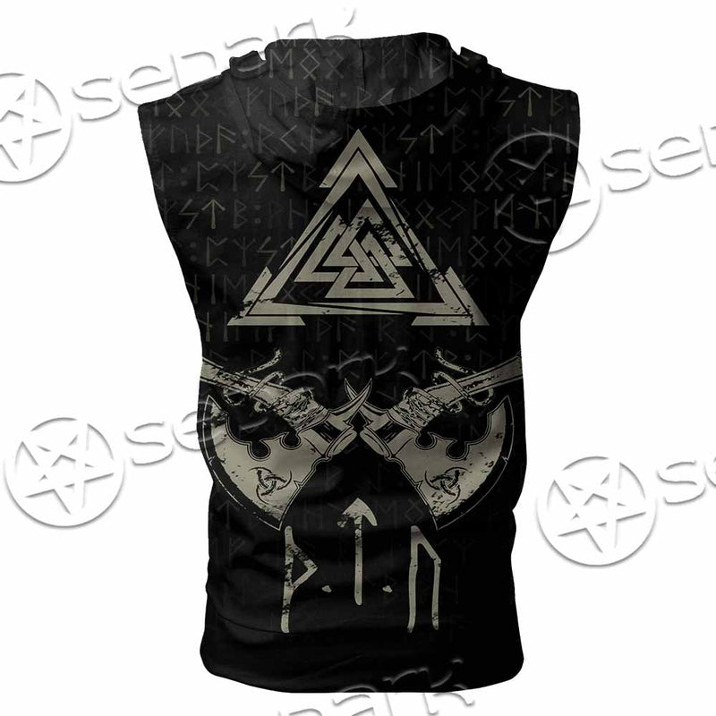 Viking Celtic Sacral Symbol. SED-1121 Zip Sleeveless Hoodie