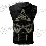 Viking Celtic Sacral Symbol. SED-1121 Zip Sleeveless Hoodie