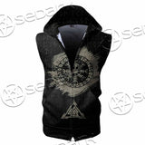Viking Celtic Sacral Symbol. SED-1121 Zip Sleeveless Hoodie
