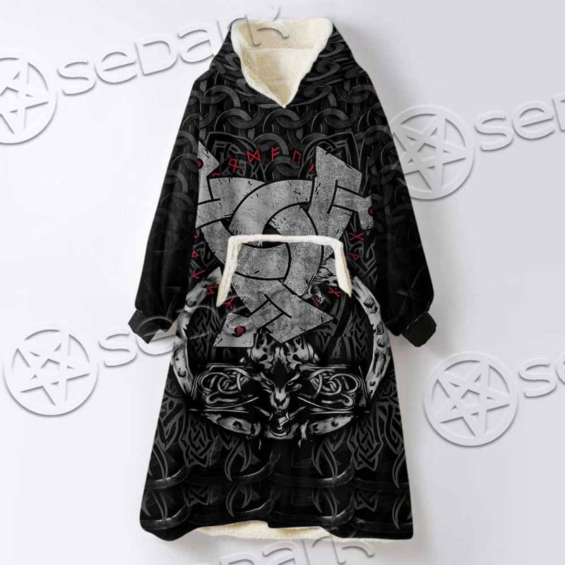 Triple Horn Of Odin SED-1127 Oversized Sherpa Blanket Hoodie