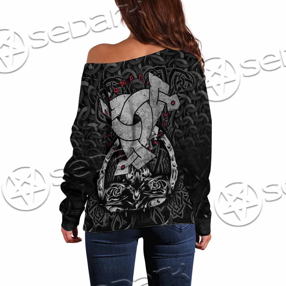 Triple Horn Of Odin SED-1127 Off Shoulder Sweaters