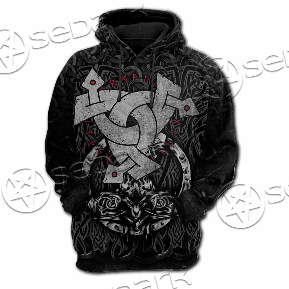 Triple Horn Of Odin SED-1127 Hoodie & Zip Hoodie Raglan