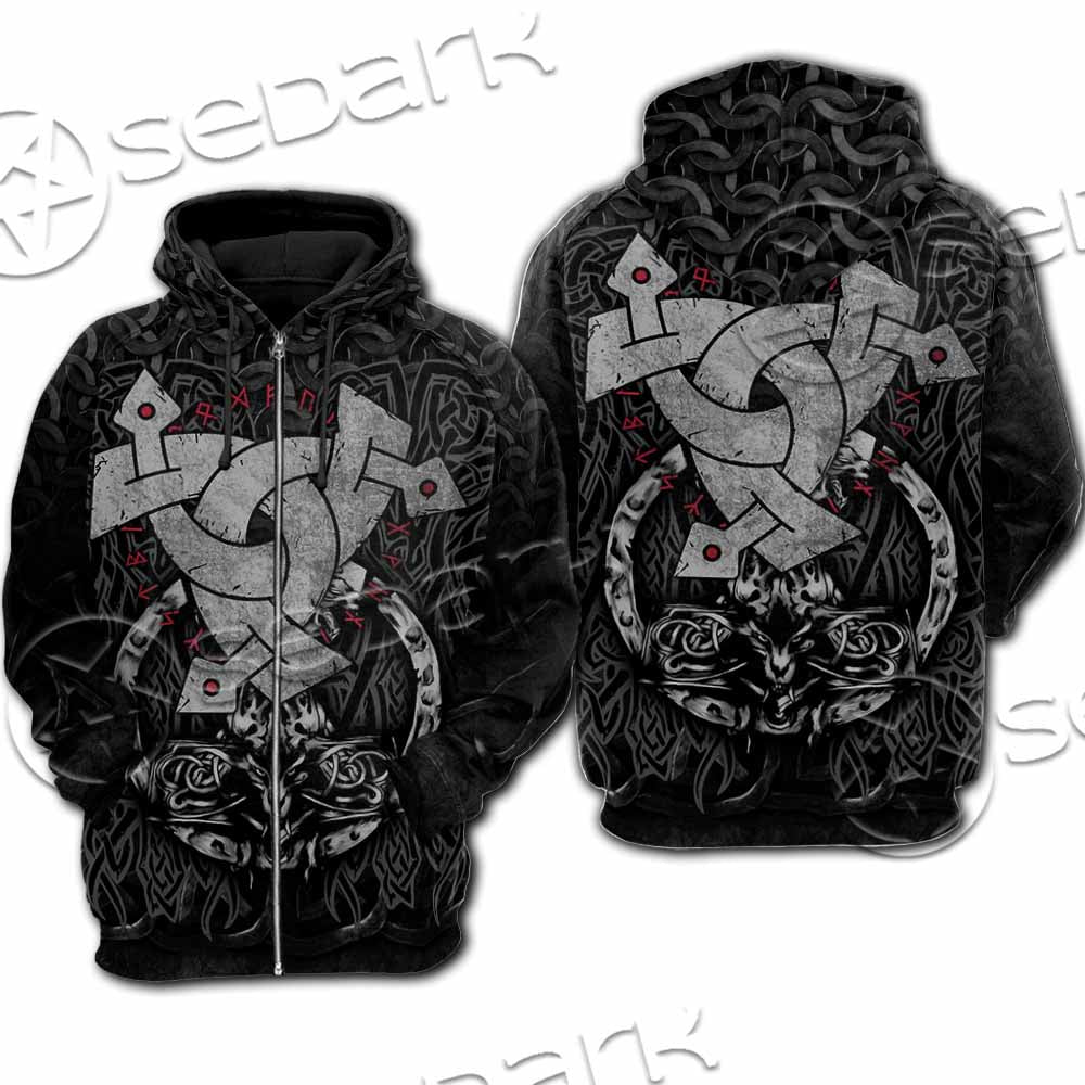 Triple Horn Of Odin SED-1127 Hoodie & Zip Hoodie Raglan
