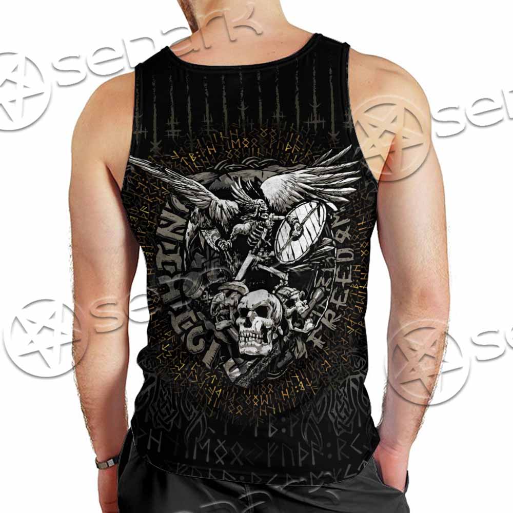 Nordic Rune Viking Odin Mjolnir SED-1129 Men Tank-tops
