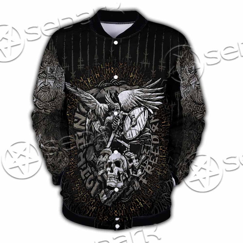 Nordic Rune Viking Odin Mjolnir SED-1129 Button Jacket