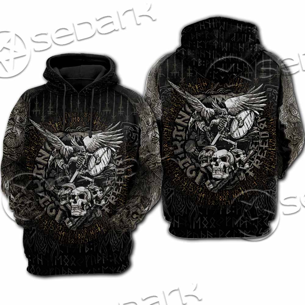 Nordic Rune Viking Odin Mjolnir SED-1129 Hoodie & Zip Hoodie Raglan