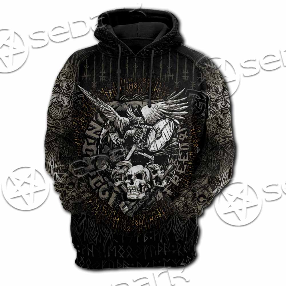 Nordic Rune Viking Odin Mjolnir SED-1129 Hoodie & Zip Hoodie Raglan