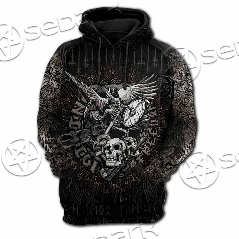 Nordic Rune Viking Odin Mjolnir SED-1129 Hoodie & Zip Hoodie Raglan