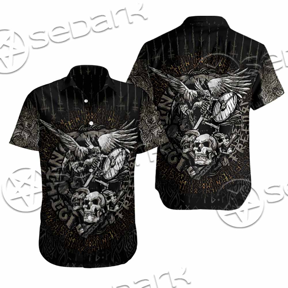 Nordic Rune Viking Odin Mjolnir SED-1129 Shirt Allover