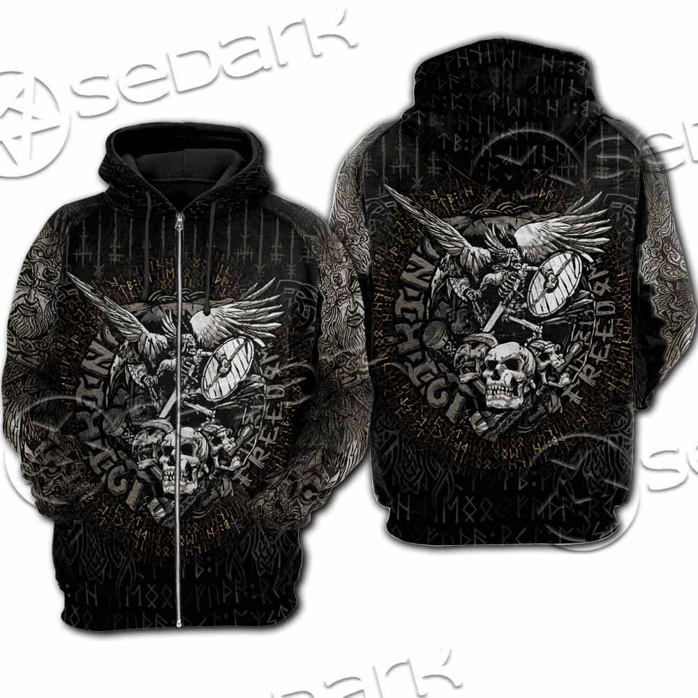 Nordic Rune Viking Odin Mjolnir SED-1129 Hoodie & Zip Hoodie Raglan