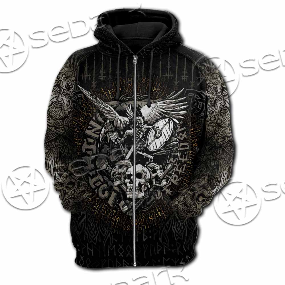 Nordic Rune Viking Odin Mjolnir SED-1129 Hoodie & Zip Hoodie Raglan