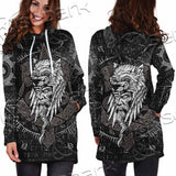 Odin Viking Warrior On A Runic SED-1130 Hoodie Dress