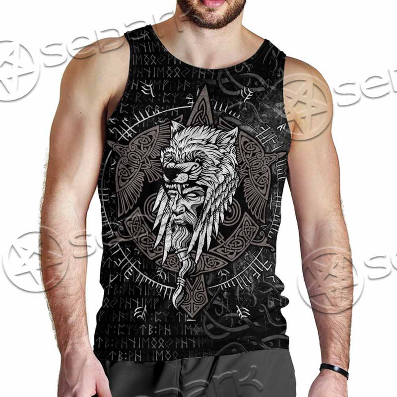 Odin Viking Warrior On A Runic SED-1130 Men Tank-tops