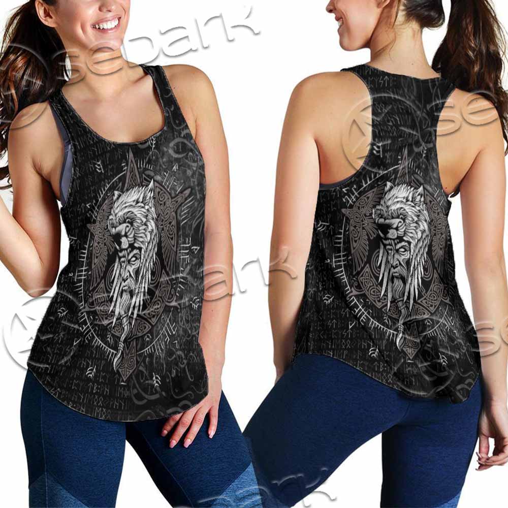 Odin Viking Warrior On A Runic SED-1130 Women Tank Top