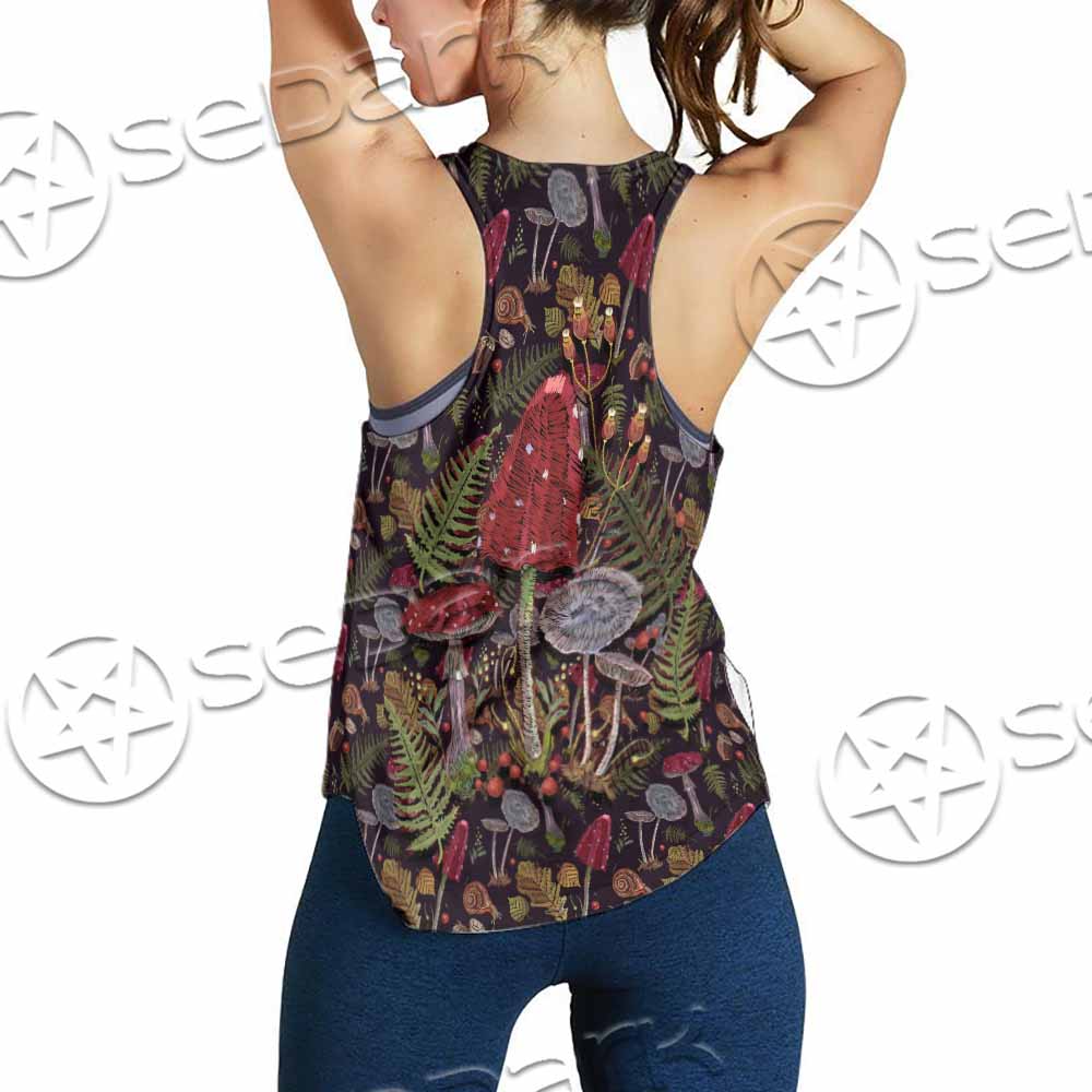 Gothic Mushrooms Seamless Pattern SED-1132 Women Tank Top