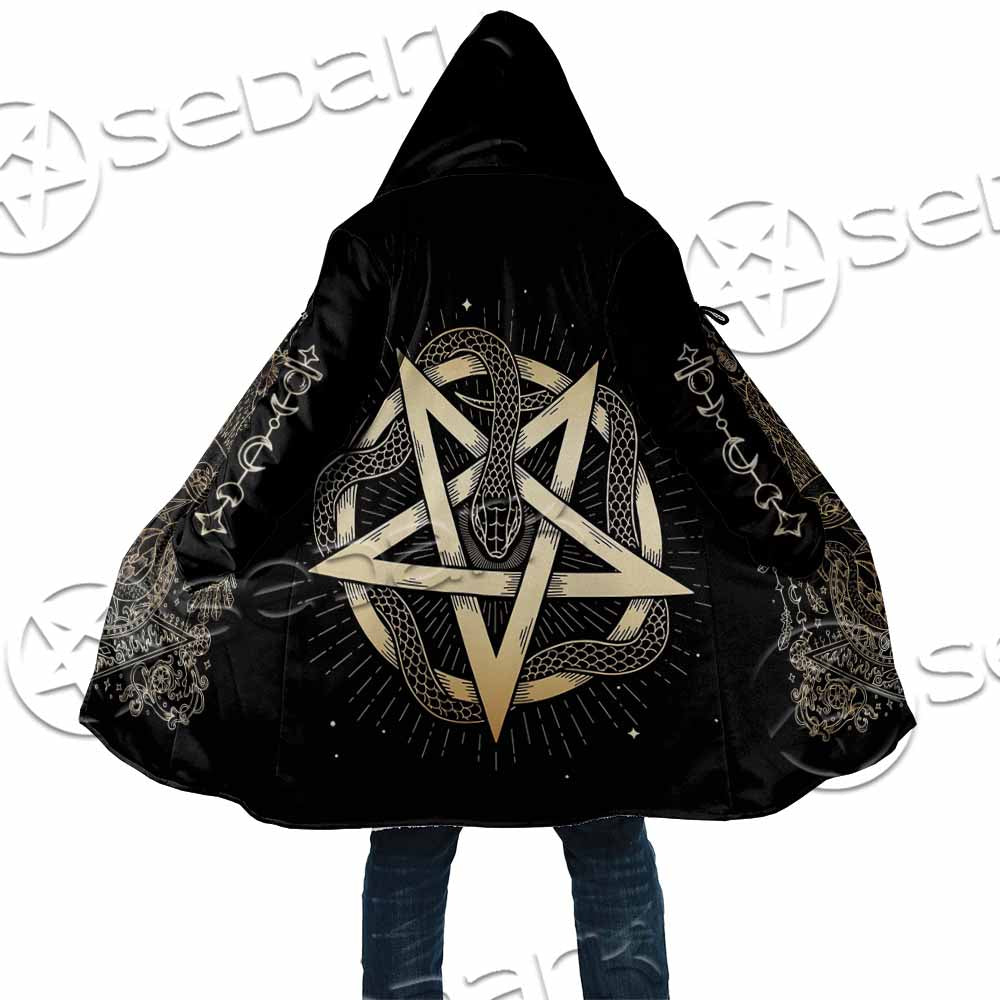 Gold Pentagram Symbol Wrapped By Snake SED-1137 Cloak