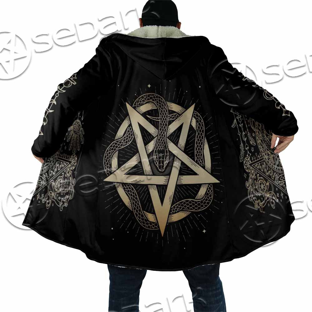 Gold Pentagram Symbol Wrapped By Snake SED-1137 Cloak